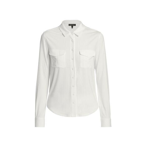 Rag & Bone 'Luca' White Modal Button-Front Shirt Size M - Picture 1 of 5